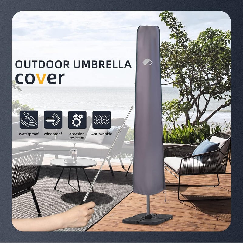 PALON Patio Umbrella Cover, Outdoor Umbrella Cover for 7.5ft to 11.5ft, Patio Umbrella Covers Waterproof with Telescopic Rod and Zipper, Umbrella Outdoor Patio Cover Windproof, Sun Protection - Image 2
